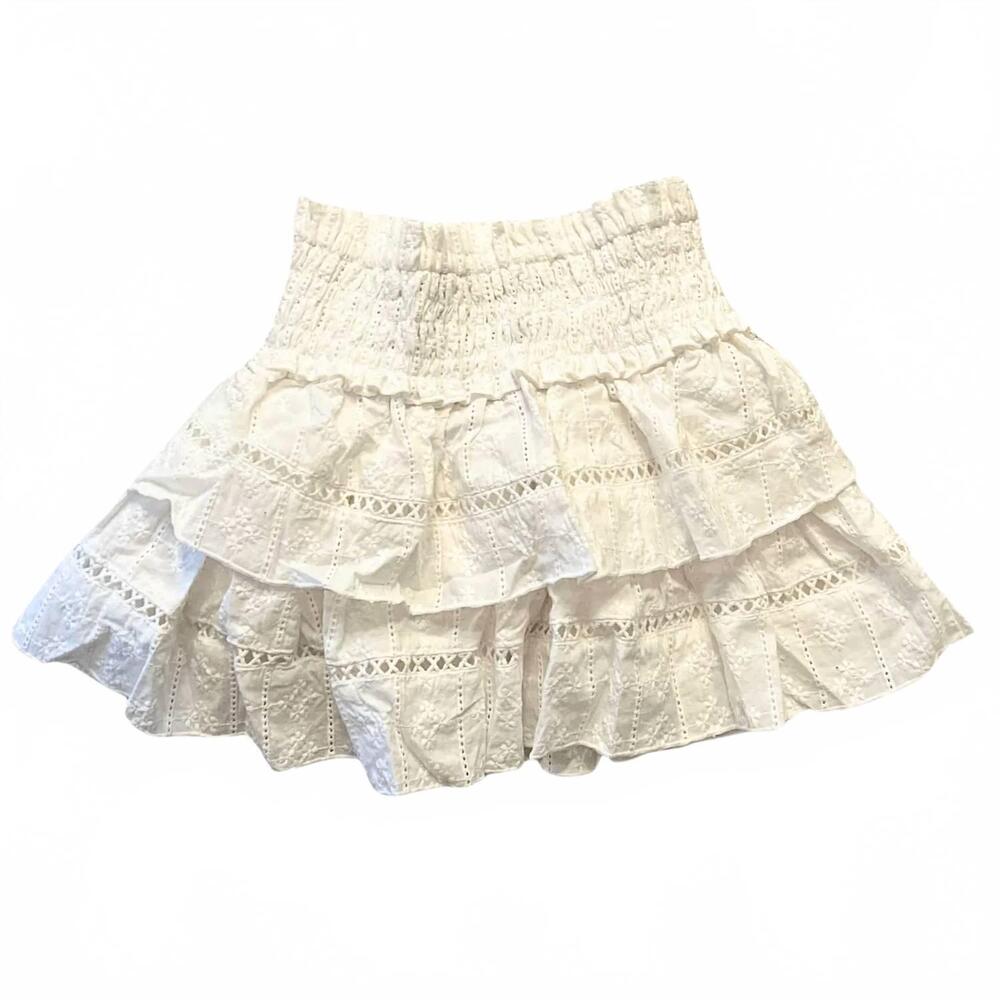 NEW FLOWERS BY ZOE girl's eyelet skirt in white